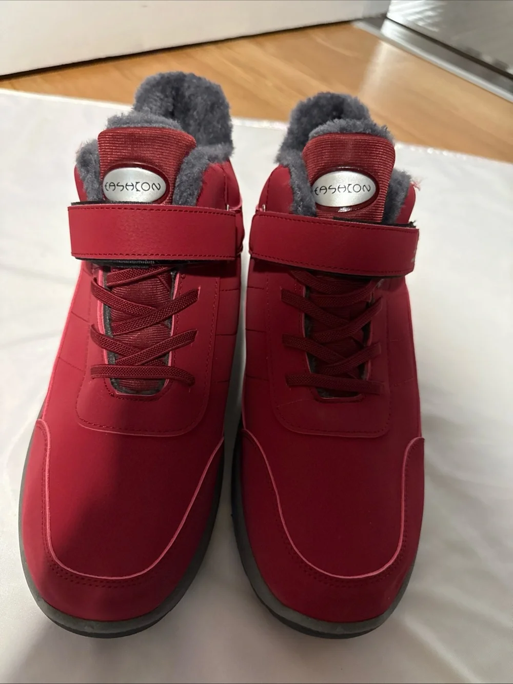 Fauean Men Boots Winter High Top Plush Insoles Non Slip Warm Size EU42 (US 9)NEW